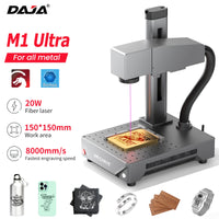 DAJA M1 Ultra Portable Fiber Laser Engraving Machine – High Precision Mini Laser Marker for iPhone, Android, Laptops, Jewelry – Engraves Stainless Steel, Gold, Silver, Brass, All Metals & Leather – DIY Gift Engraving - DAJA