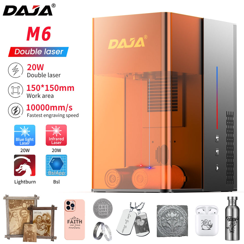 Light Source Engraving Dual-Light Professional 20W Fiber Laser Engraving Machine – DAJA